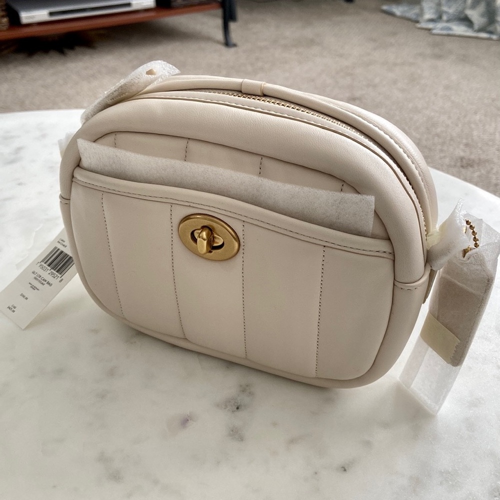 Coach Quilted Leather Camera Bag, Chalk/White, NWT